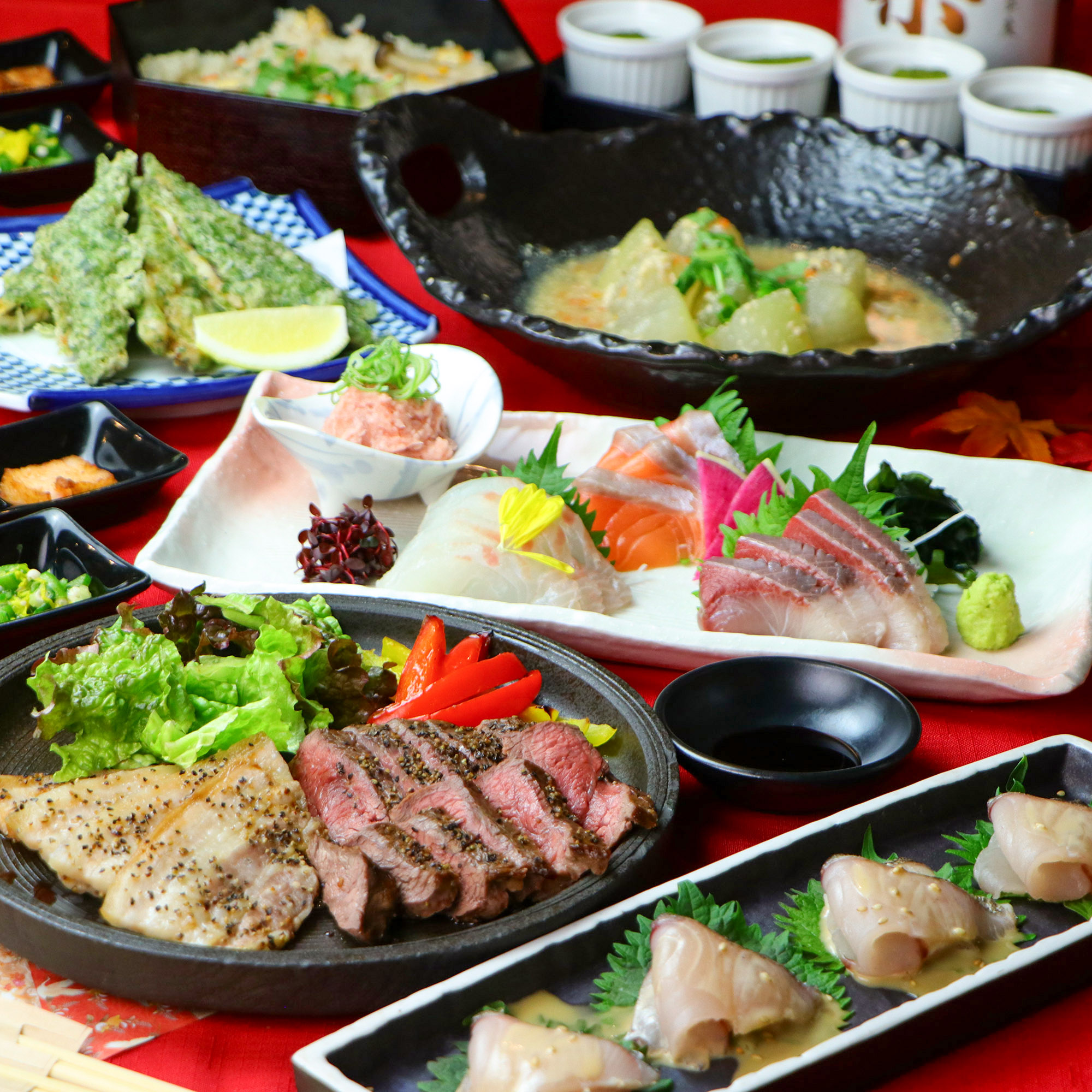 【熟れ】熟成牛赤身・大和ポーク×熟成魚4種×煮穴子生ビール・果実入サワー195種最大3H飲放6500⇒6000円