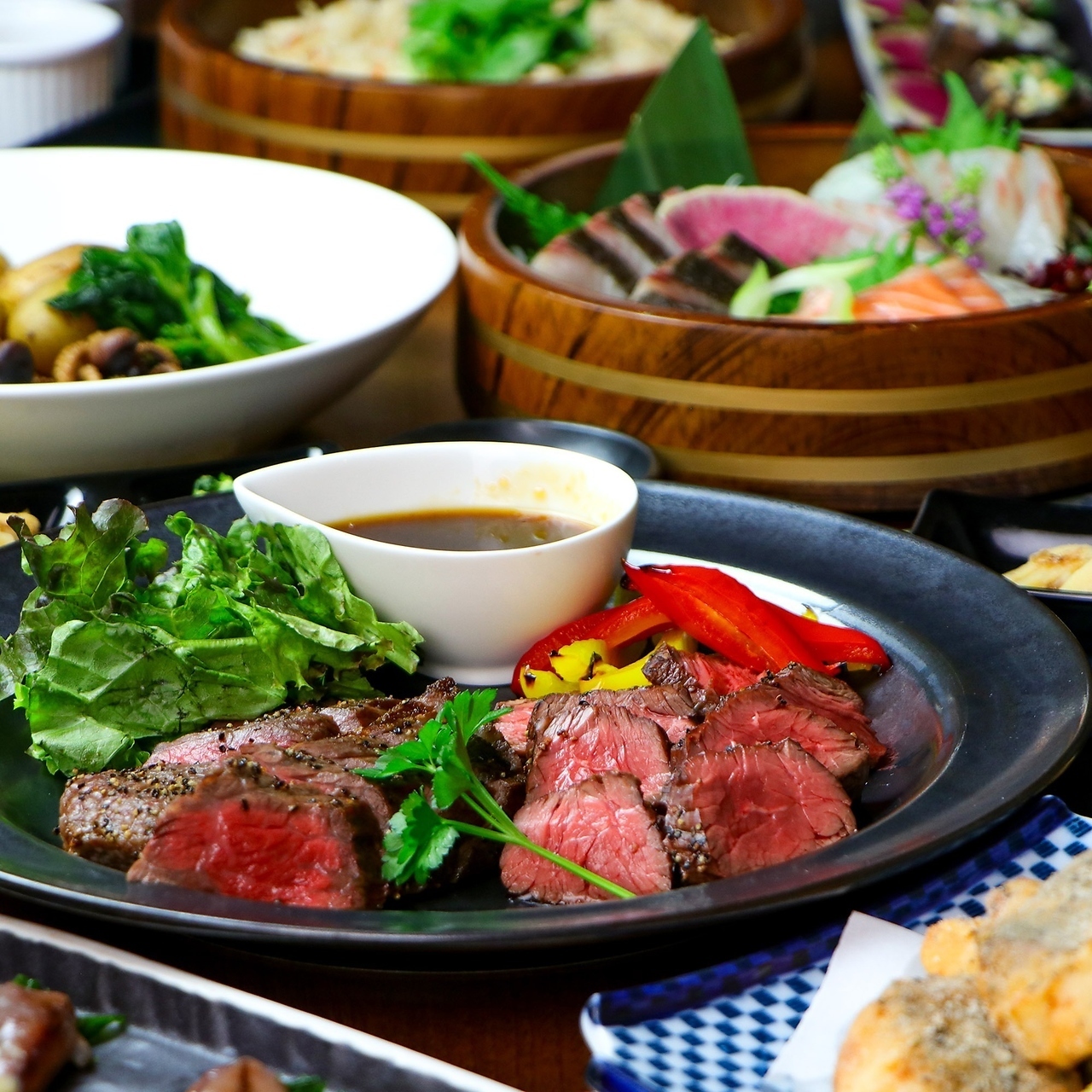 【皇・個別盛】佐賀牛陶板焼×熟成魚5種×天麩羅195種2時間飲み放題◆10500⇒10000円